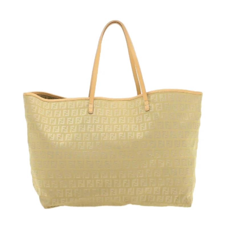 FENDI Zucchino Canvas Tote Bag Beige  am136b