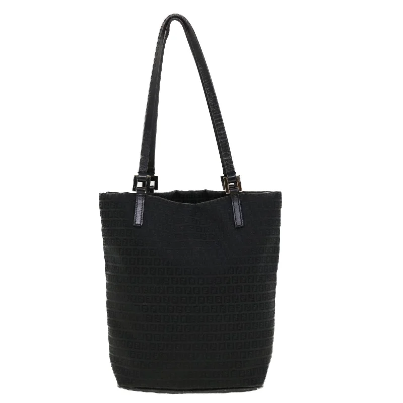 FENDI Zucchino Canvas Tote Bag Black 2415-8BH051-029  rd5147