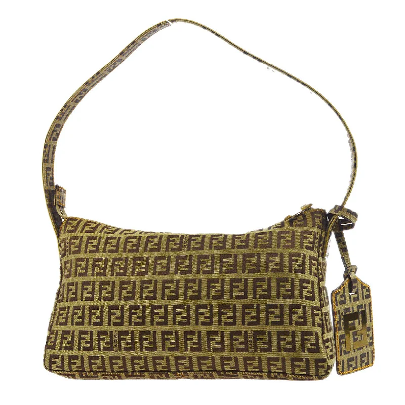 FENDI Zucchino Handbag Beige 77505