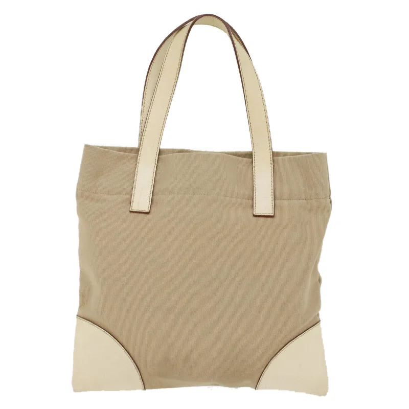 Prada Tote Bag Canvas Leather Beige  bs7092